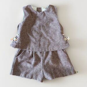 Zara Baby Girls Brown Romper Shorts Jumpsuit Toddler Girl Size 12-18 Months